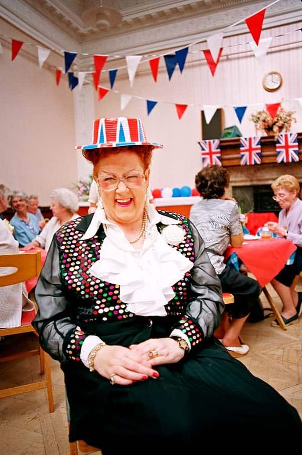 English woman celebrating the Queen's Jubilee