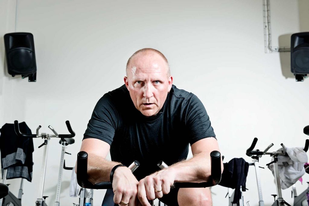 Portrait of a spinning instructor