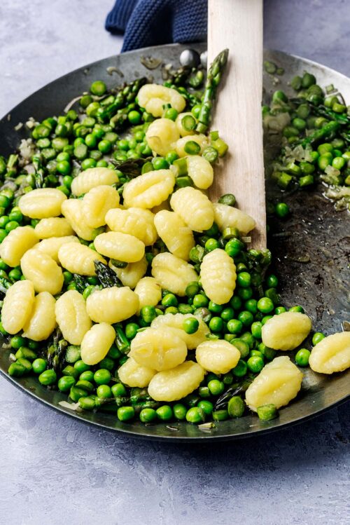 Asparagus with Peas and Gnocchi